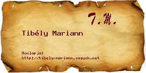 Tibély Mariann névjegykártya