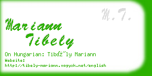 mariann tibely business card